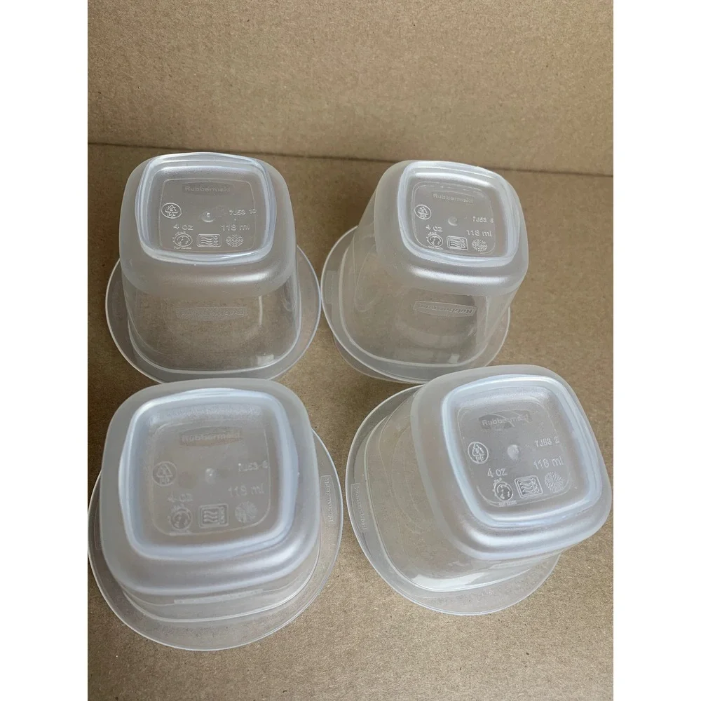 Rubbermaid TakeAlongs 4oz 118ml Small‎ Food Storage Containers Set of 4 No Lids